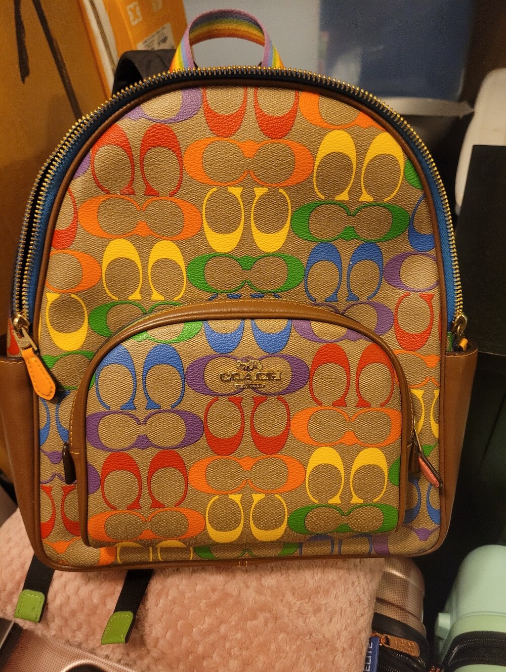 Coach Rainbow Signature Canvas Mini Backpack - Multicolor
